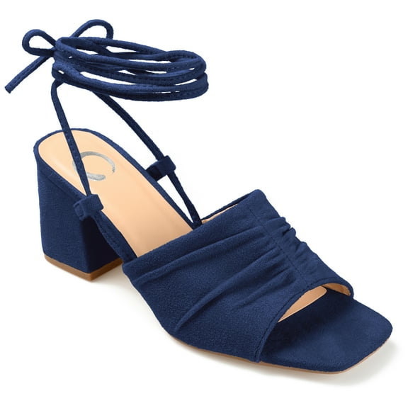 Journee Womens Felisity Open Square Toe Block Heel Dress Sandals