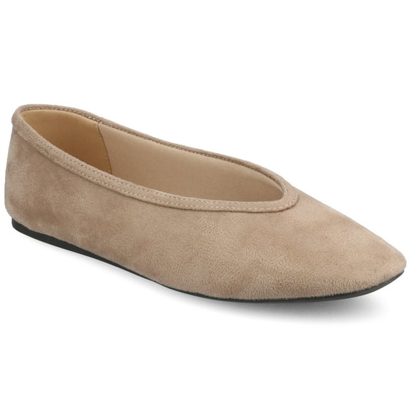 Journee Womens Fortune Almond Toe Slip-on Casual Comfort Ballet Flats