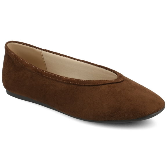 Journee Womens Fortune Almond Toe Slip-on Casual Comfort Ballet Flats