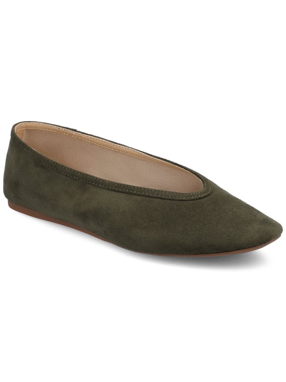 Journee Womens Fortune Almond Toe Slip-on Casual Comfort Ballet Flats