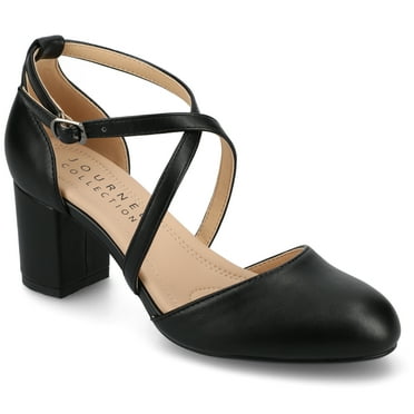 Journee Womens Foster Almond Toe Block Heel Pumps, Widths Available