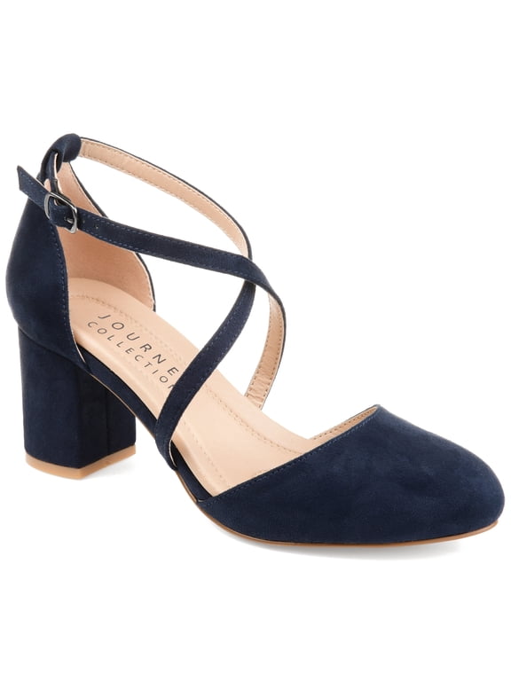 Womens Foster Almond Toe Block Heel Pumps, Widths Available