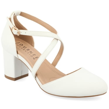 Journee Womens Foster Almond Toe Block Heel Pumps, Widths Available