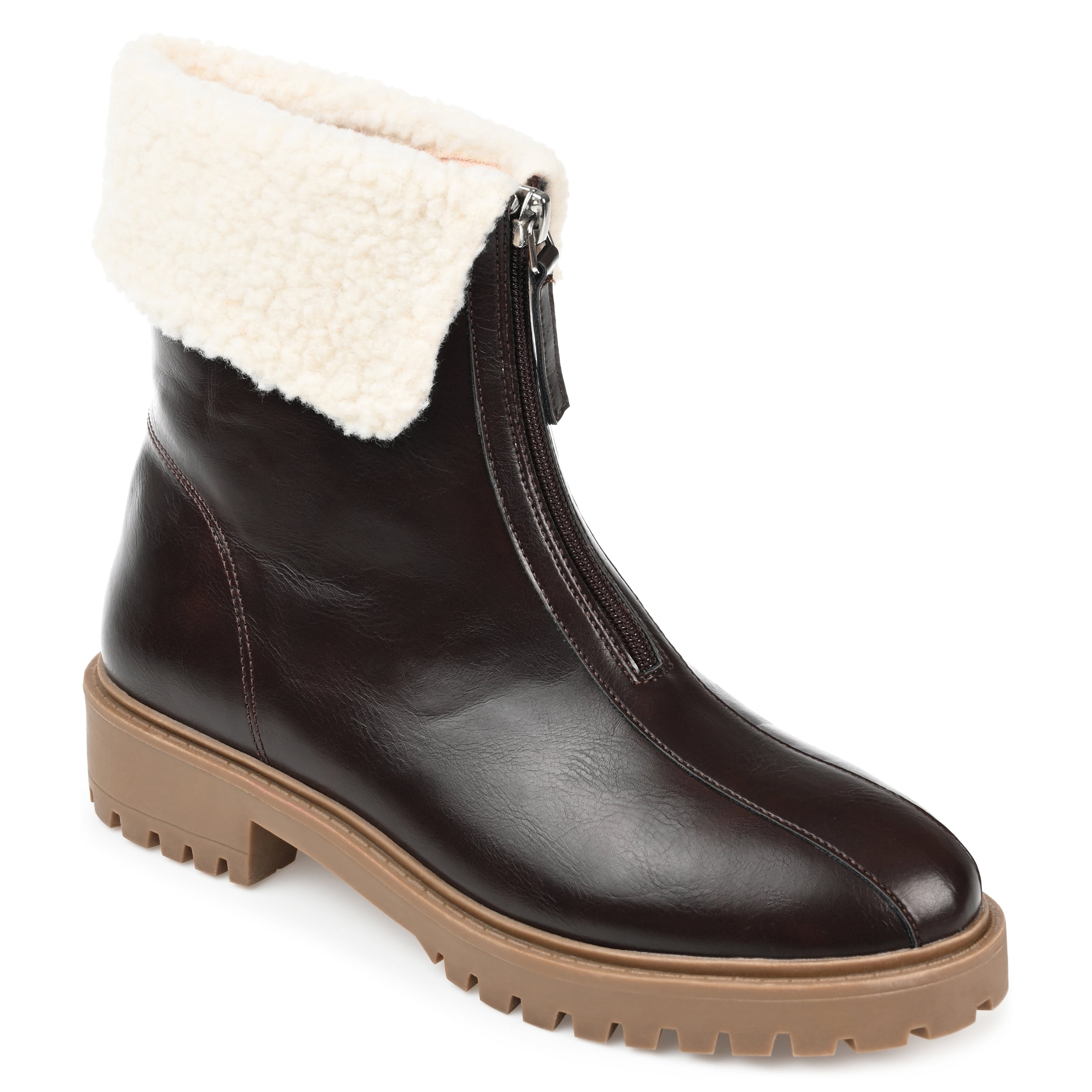 Journee Womens Fynn Almond Toe Block Heel Ankle Booties