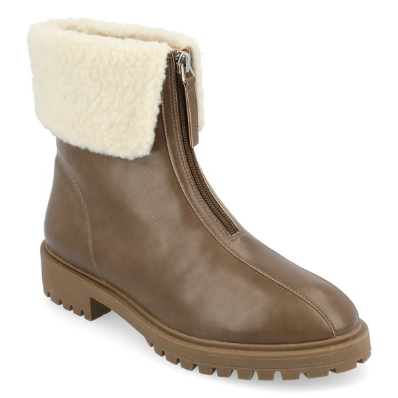 Journee Womens Fynn Almond Toe Block Heel Ankle Booties