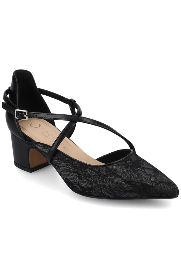 Womens Galvinn Crisscross Strap Pointed Toe Pumps, Widths Available