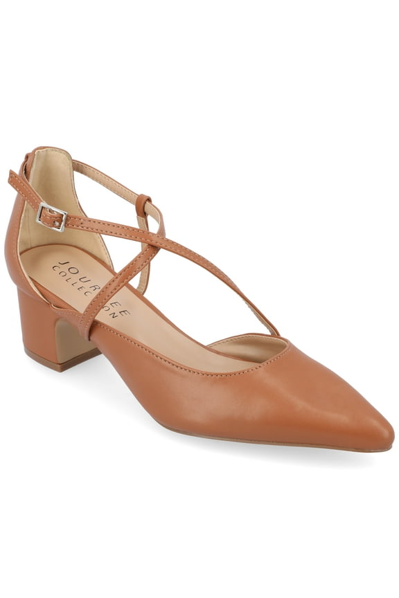 Womens Galvinn Crisscross Strap Pointed Toe Pumps, Widths Available