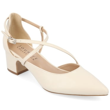 Journee Womens Galvinn Crisscross Strap Pointed Toe Pumps, Widths Available