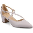 thumbnail image 1 of Journee Womens Galvinn Crisscross Strap Pointed Toe Pumps, Widths Available, 1 of 9