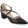 thumbnail image 1 of Journee Womens Galvinn Crisscross Strap Pointed Toe Pumps, Widths Available, 1 of 9