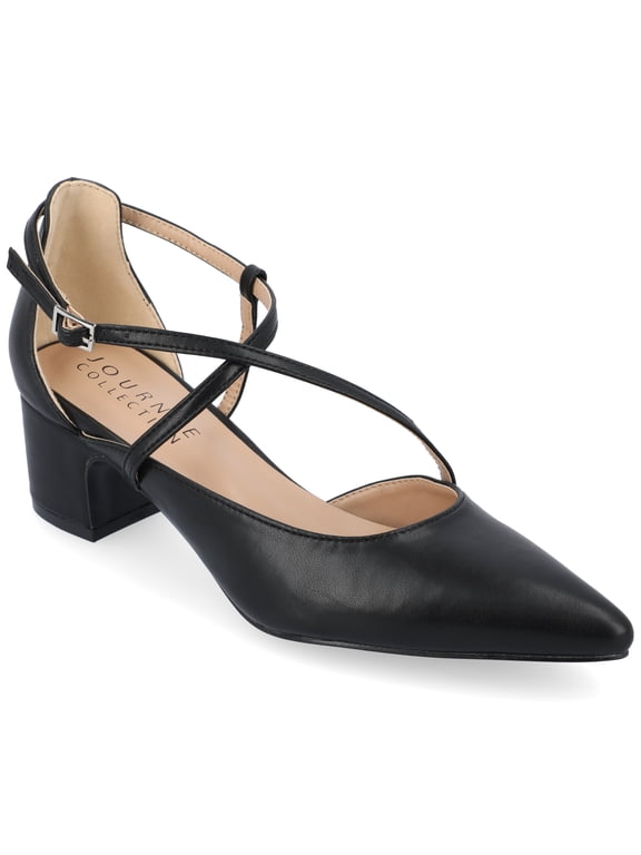 Womens Galvinn Crisscross Strap Pointed Toe Pumps, Widths Available