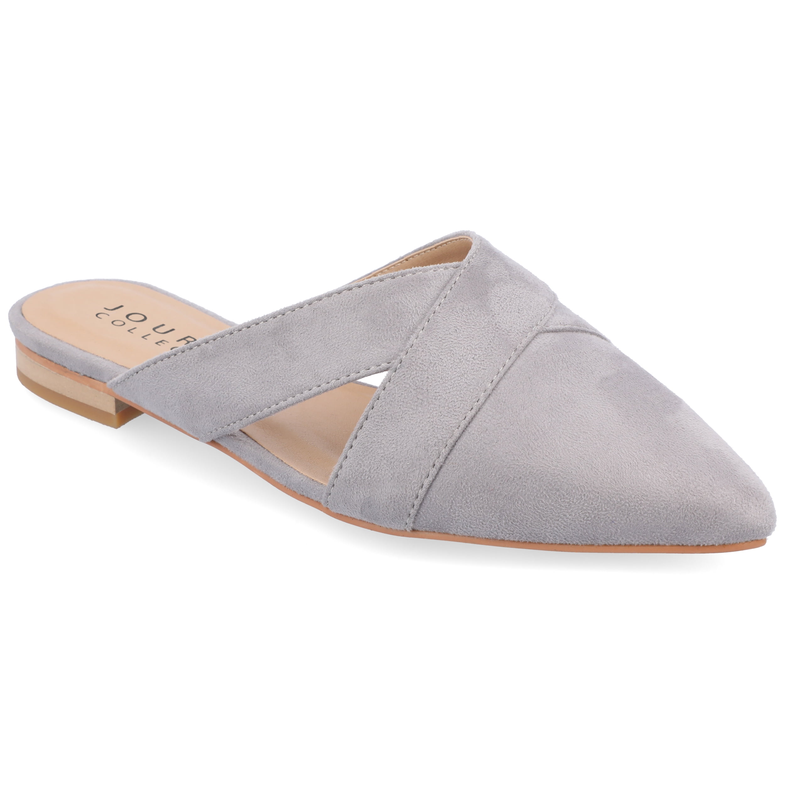 Journee Womens Giada Slip On Almond Toe Mules Flats
