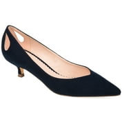 Journee Womens Goldie Pointed Toe Kitten Heel Pumps