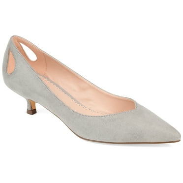 Journee Womens Goldie Pointed Toe Kitten Heel Pumps