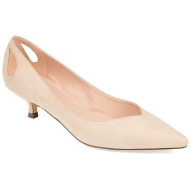 Journee Womens Goldie Pointed Toe Kitten Heel Pumps