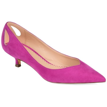 Journee Womens Goldie Pointed Toe Kitten Heel Pumps
