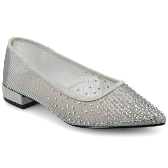 Journee Womens Gracelynn Pointed Toe Evening Ballet Comfort Flats