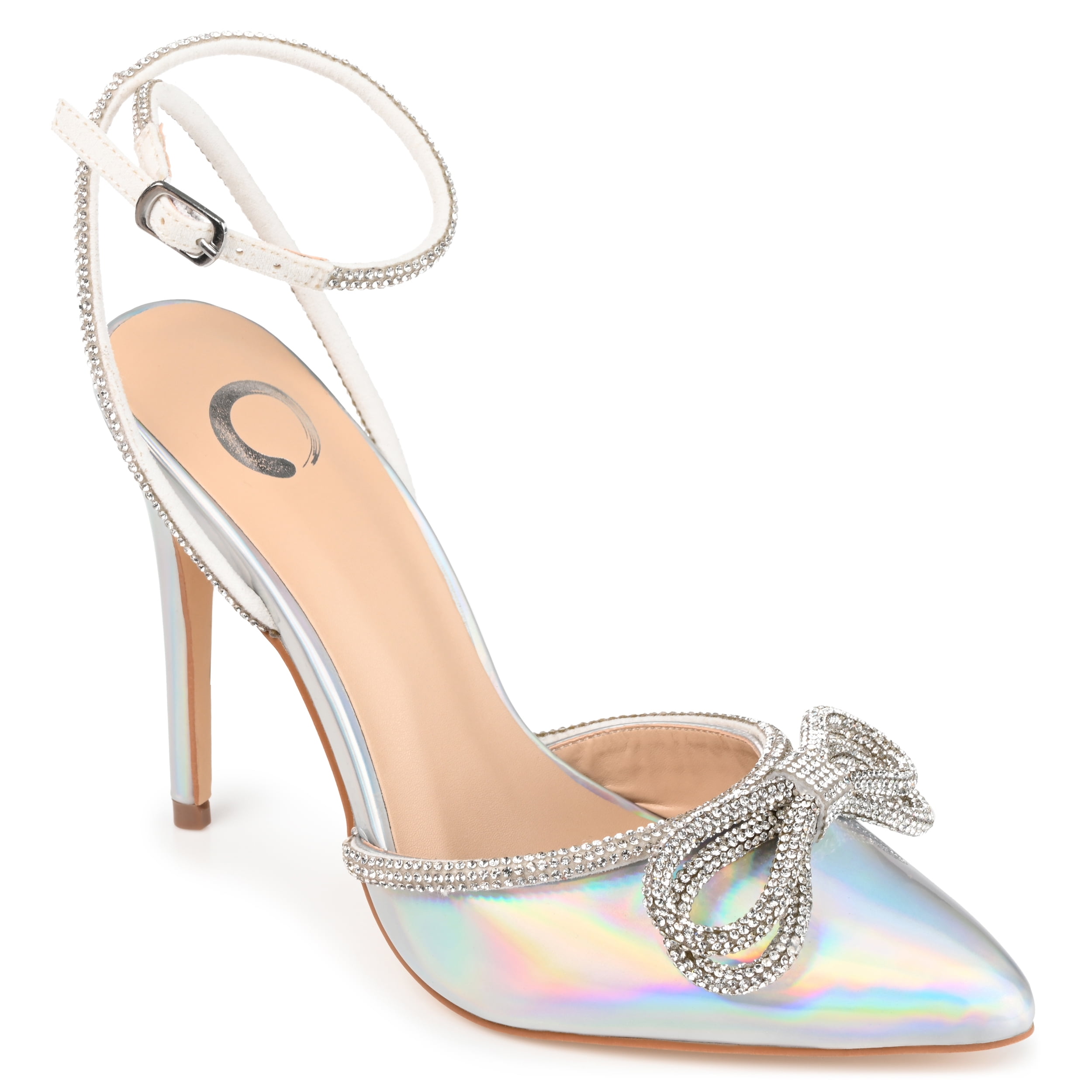 Journee Womens Gracia Buckle High Stiletto Pointed Toe Evening Pumps
