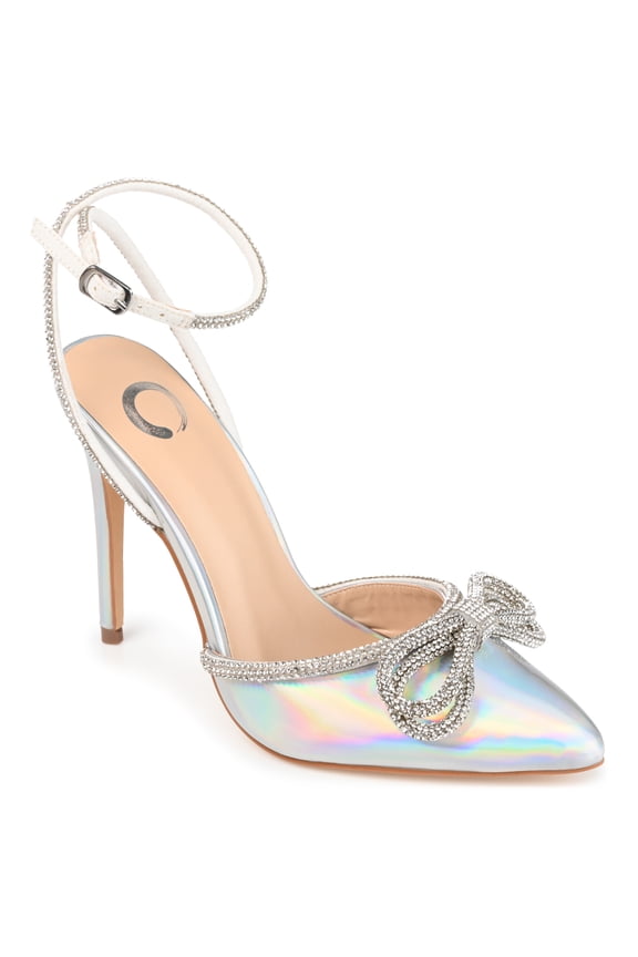 Womens Gracia Buckle High Stiletto Pointed Toe Evening Pumps