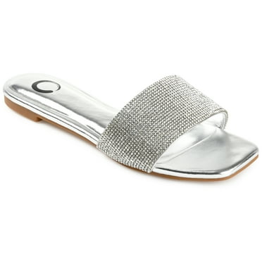 Journee Womens Grayce Slide Flat Evening Dress Sandals