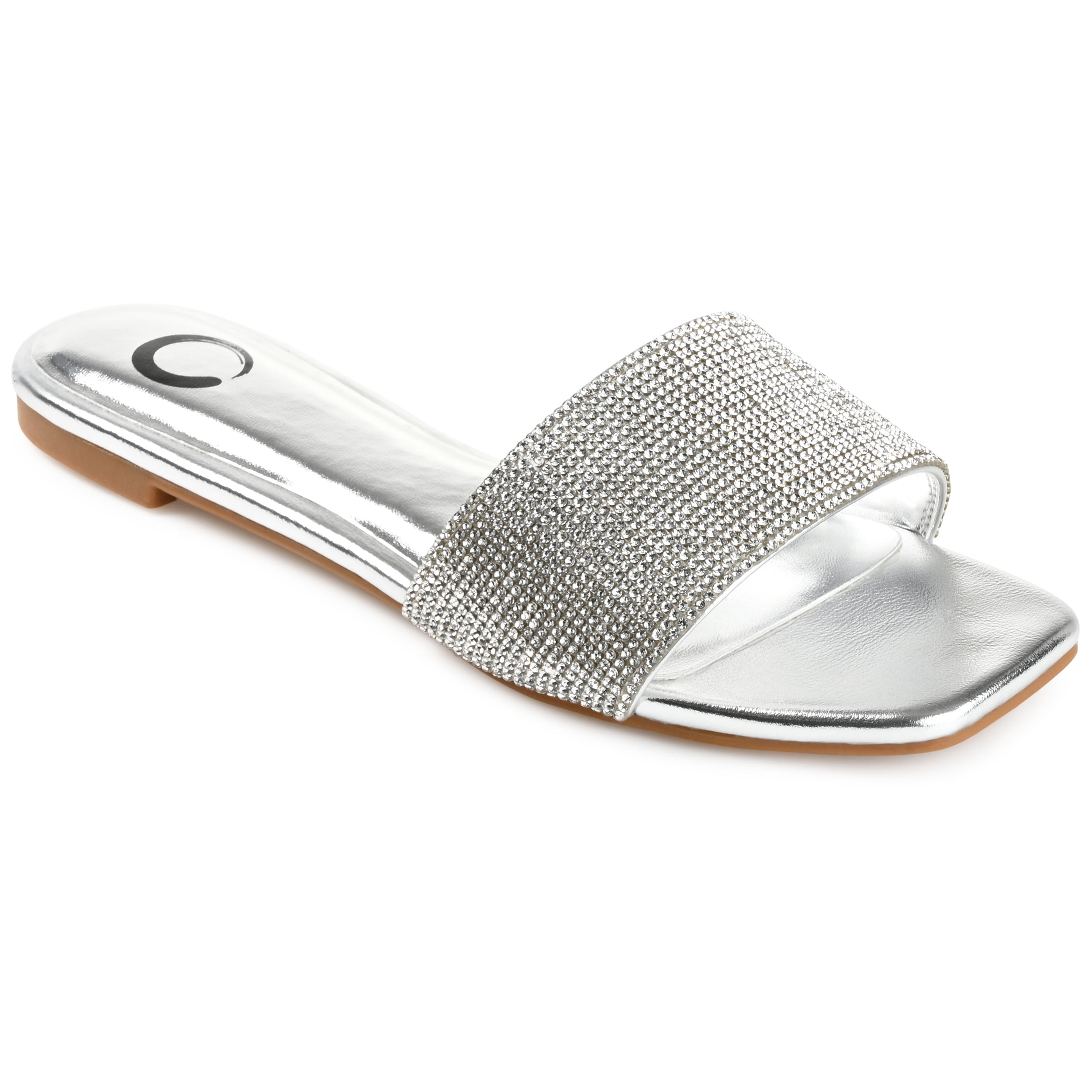 Journee Womens Grayce Slide Flat Evening Dress Sandals