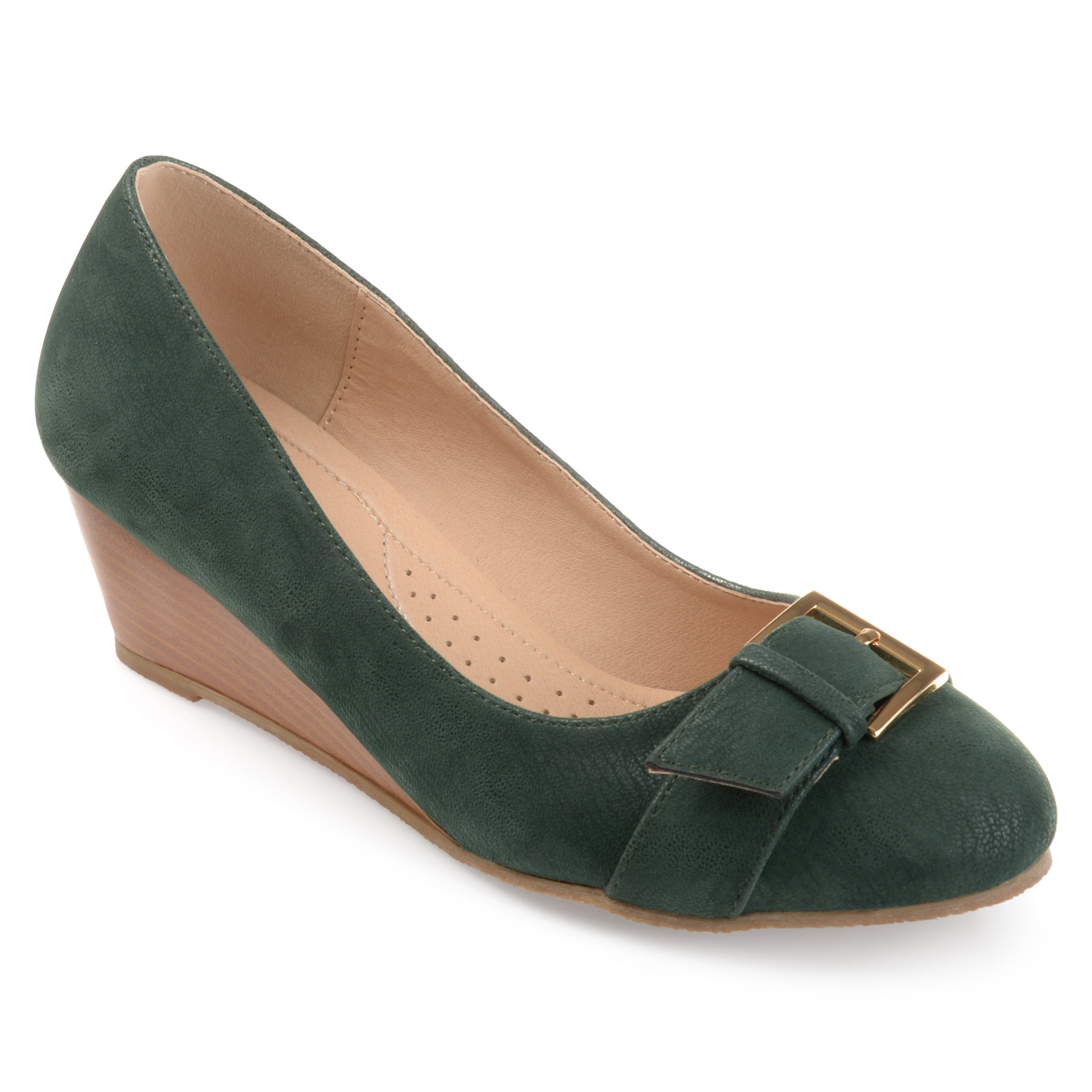Journee Womens Graysn Comfort Insole Slip On Round Toe Wedge, Widths Available
