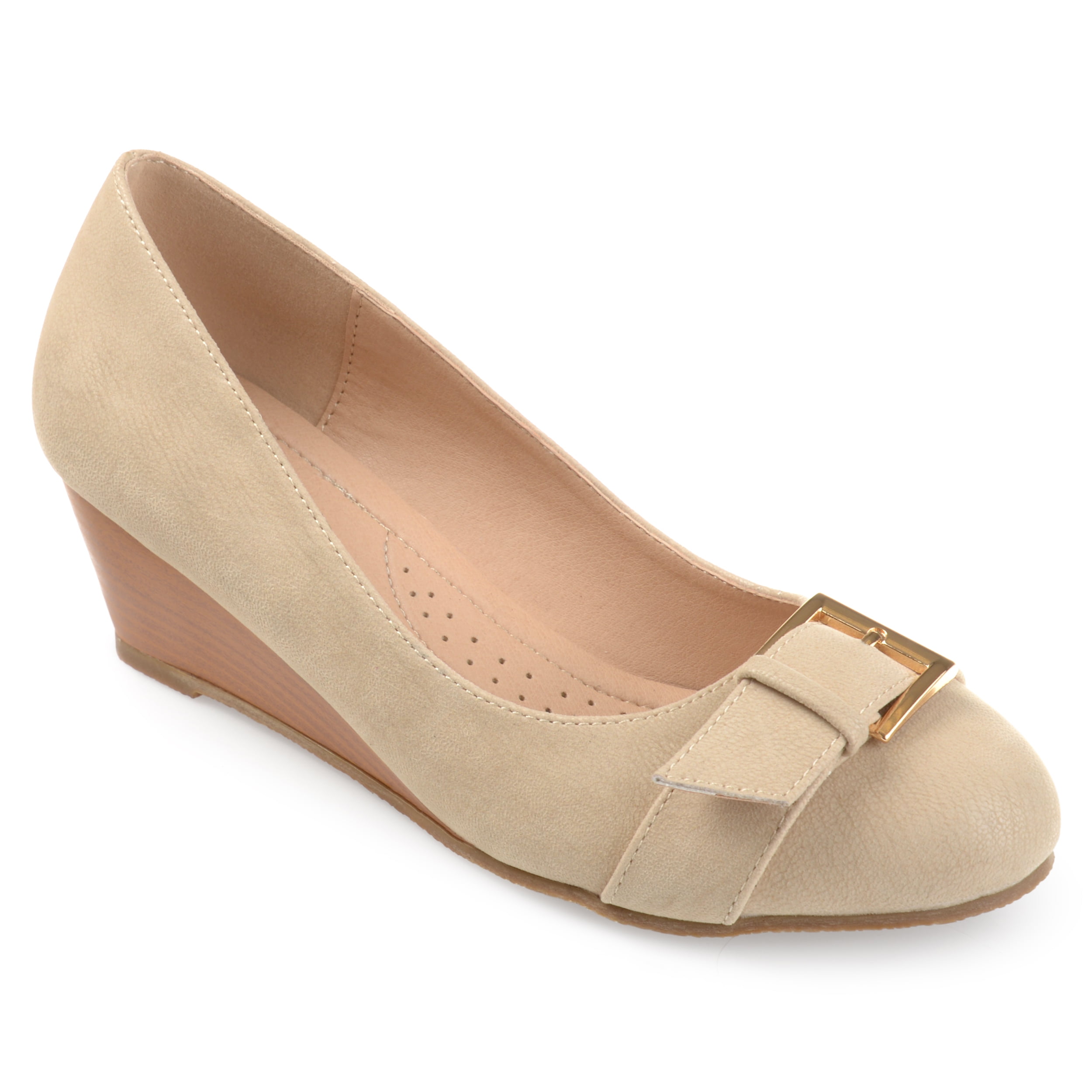 Journee Womens Graysn Comfort Insole Slip On Round Toe Wedge, Widths Available
