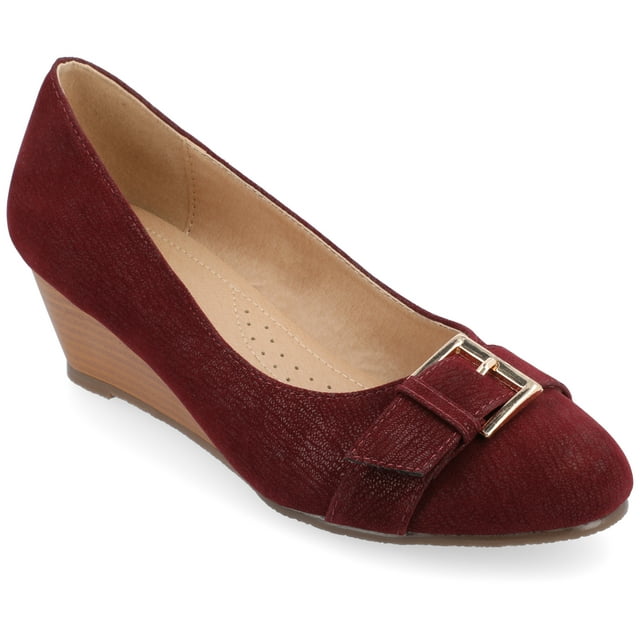 Journee Womens Graysn Comfort Insole Slip On Round Toe Wedge, Widths Available