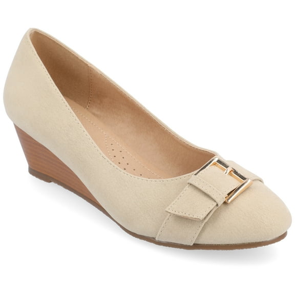Journee Womens Graysn Comfort Insole Slip On Round Toe Wedge, Widths Available