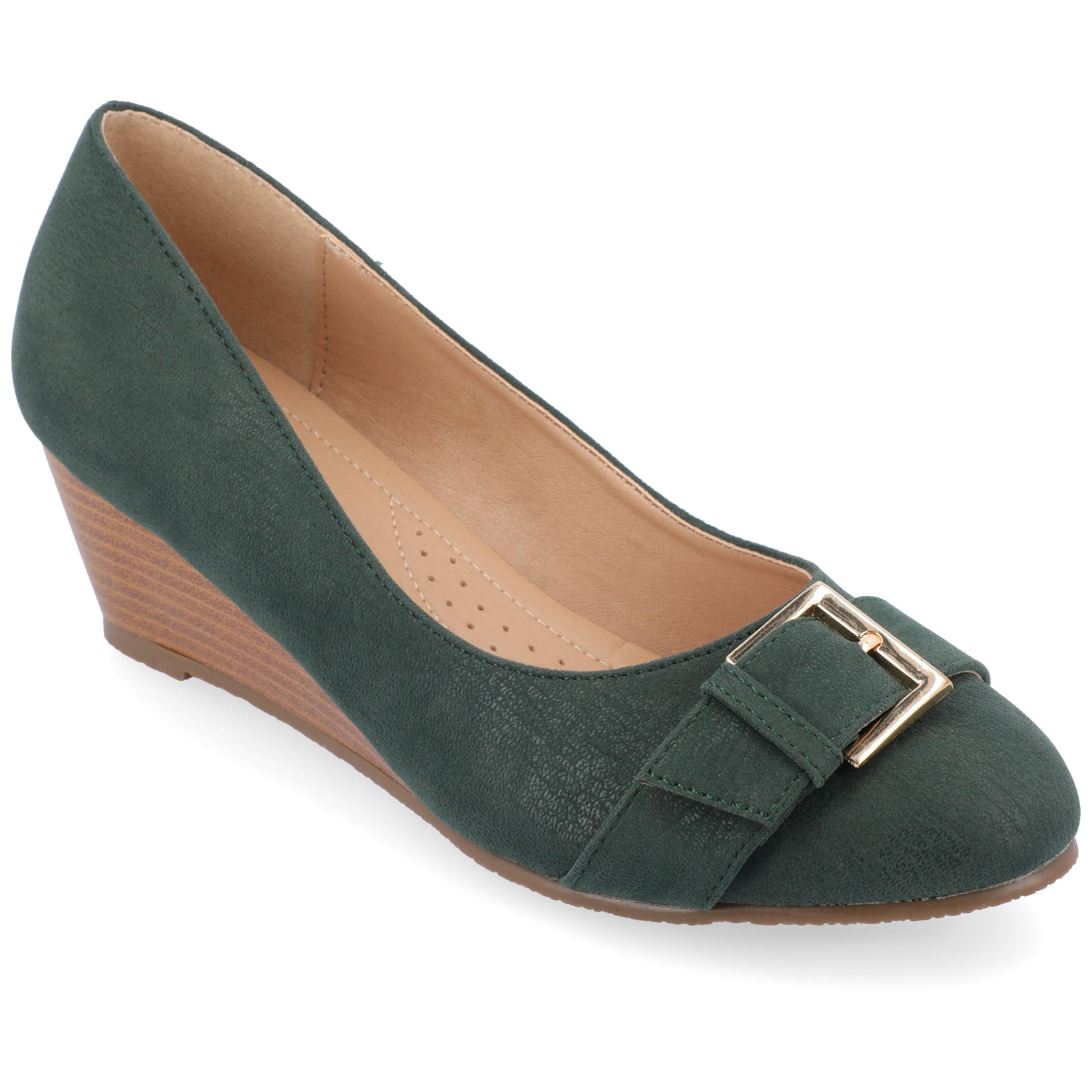 Journee Womens Graysn Comfort Insole Slip On Round Toe Wedge, Widths Available