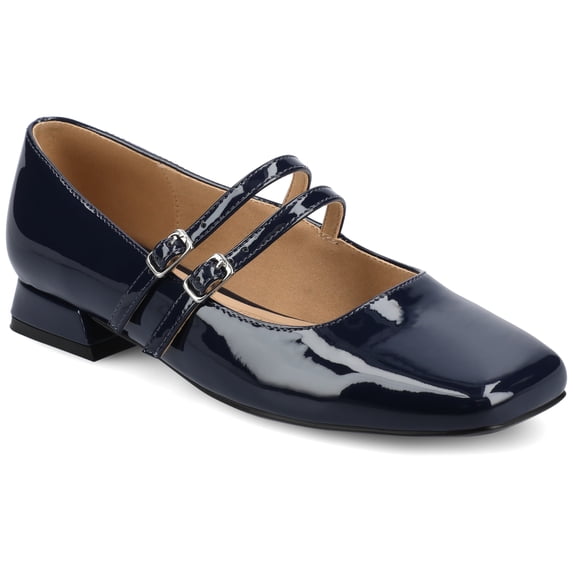 Journee Womens Gredah Double Buckle Mary Jane Dress Flats, Widths Available