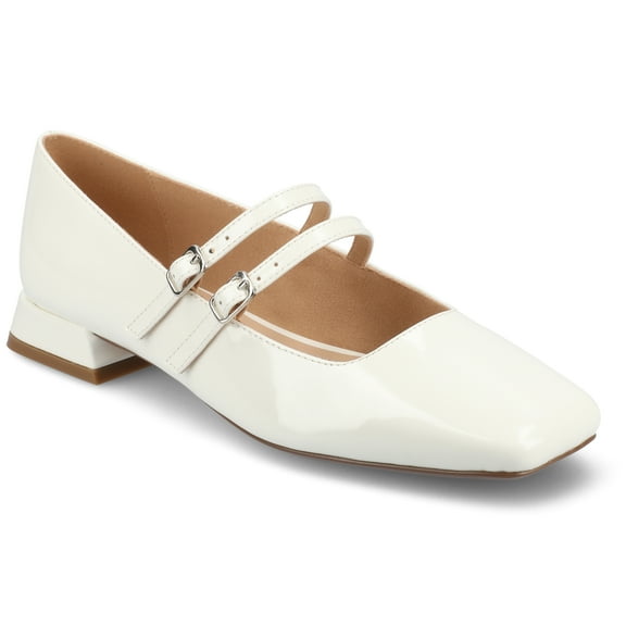 Journee Womens Gredah Double Buckle Mary Jane Dress Flats, Widths Available