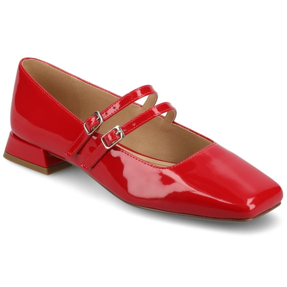 Journee Womens Gredah Double Buckle Mary Jane Dress Flats, Widths Available