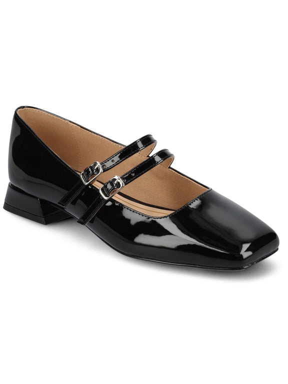 Womens Gredah Double Buckle Mary Jane Dress Flats, Widths Available