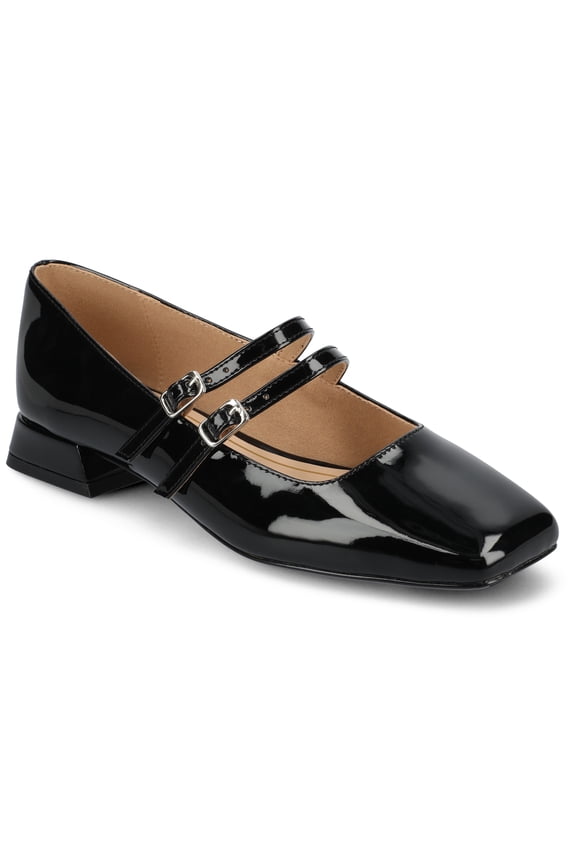 Womens Gredah Double Buckle Mary Jane Dress Flats, Widths Available