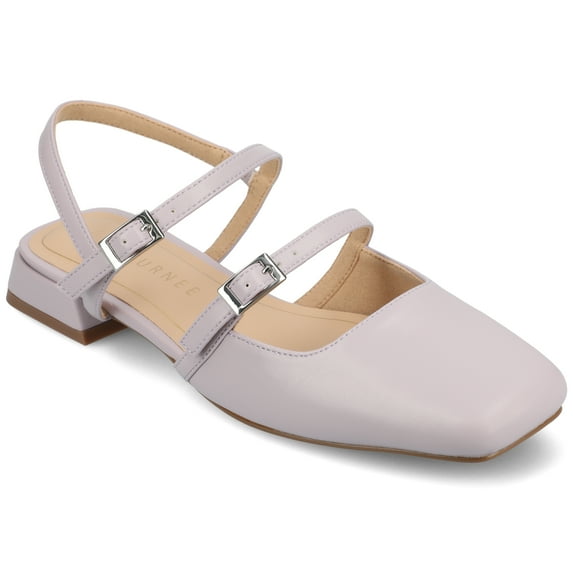 Journee Womens Gretchenn Wide Width Multi Strap Square Toe Mary Jane Flats
