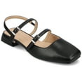 thumbnail image 1 of Journee Womens Gretchenn Wide Width Multi Strap Square Toe Mary Jane Flats, 1 of 9