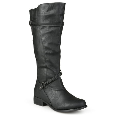 Journee Womens Harley Extra Wide Calf Stacked Heel Riding Boots