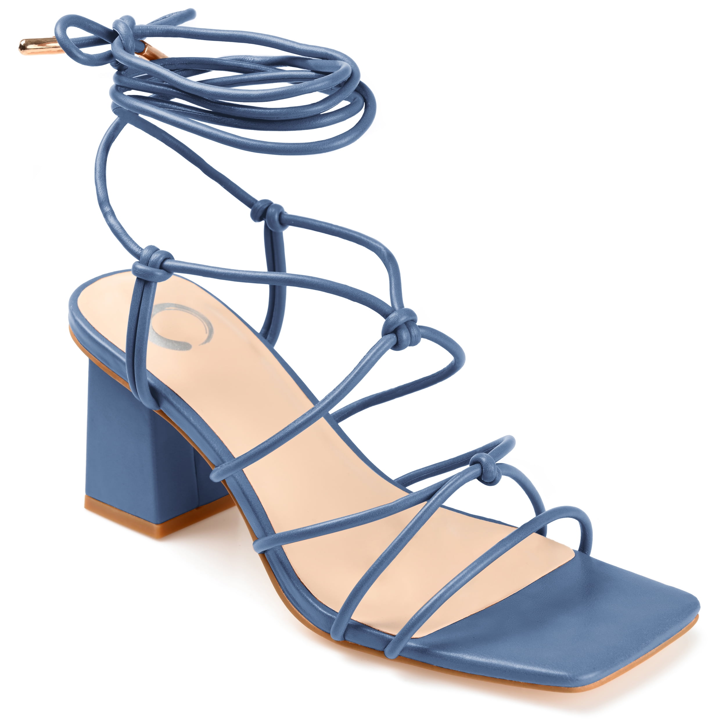 Journee Womens Harpr Open Square Toe Block Heel Dress Sandals