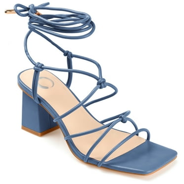 Journee Womens Harpr Open Square Toe Block Heel Dress Sandals