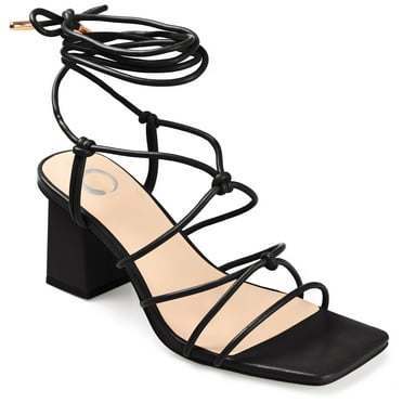 Journee Womens Harpr Open Square Toe Block Heel Dress Sandals