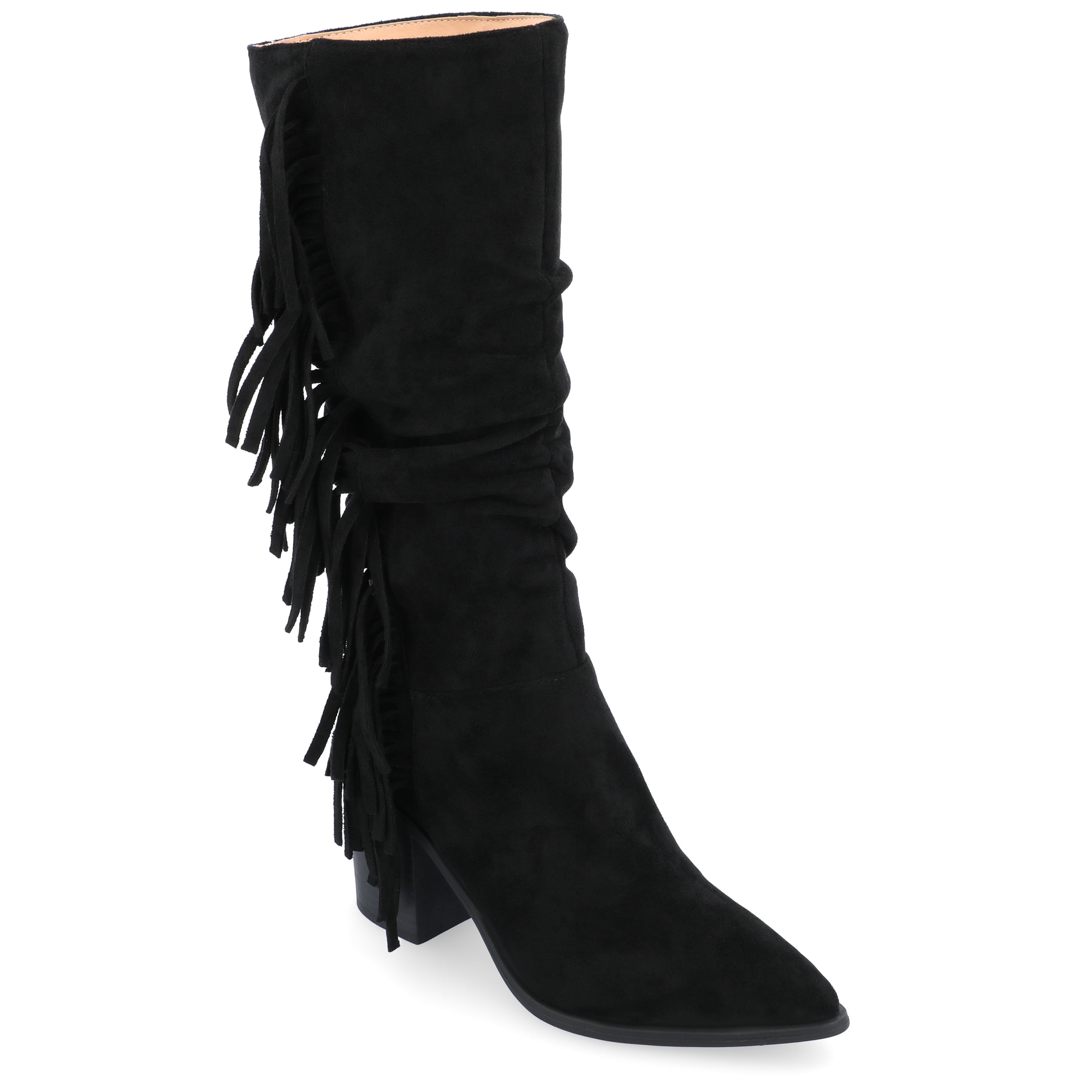 Journee Womens Hartly Wide Calf Western Mid Calf Boots