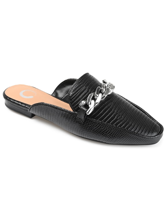 Womens Hazina Slip On Square Toe Mules Flats