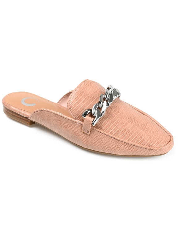 Womens Hazina Slip On Square Toe Mules Flats