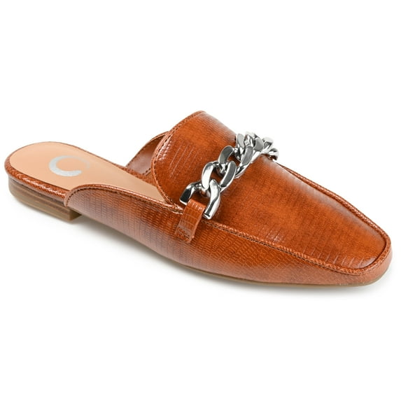 Journee Womens Hazina Slip On Square Toe Mules Flats