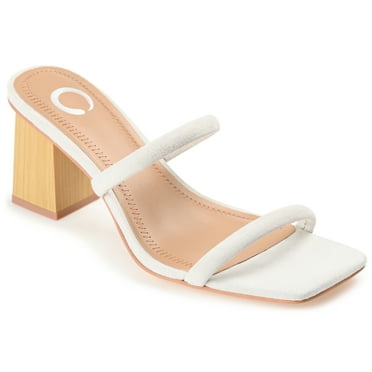 Journee Womens Henrietta Open Square Toe Block Heel Dress Sandals