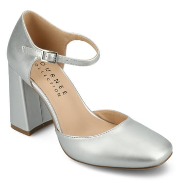 Journee Womens Hesster Mary Jane Mid Block Heel Square Toe Pumps, Widths Available