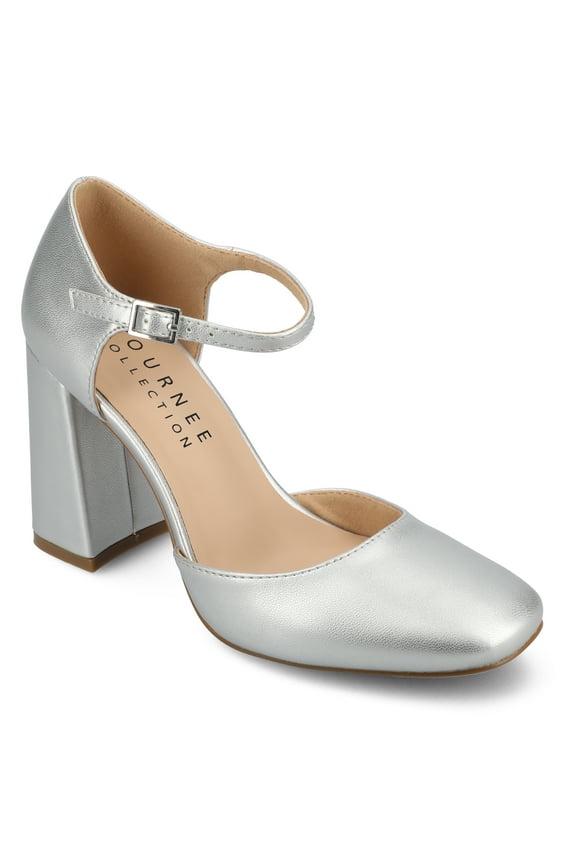 Womens Hesster Mary Jane Mid Block Heel Square Toe Pumps, Widths Available
