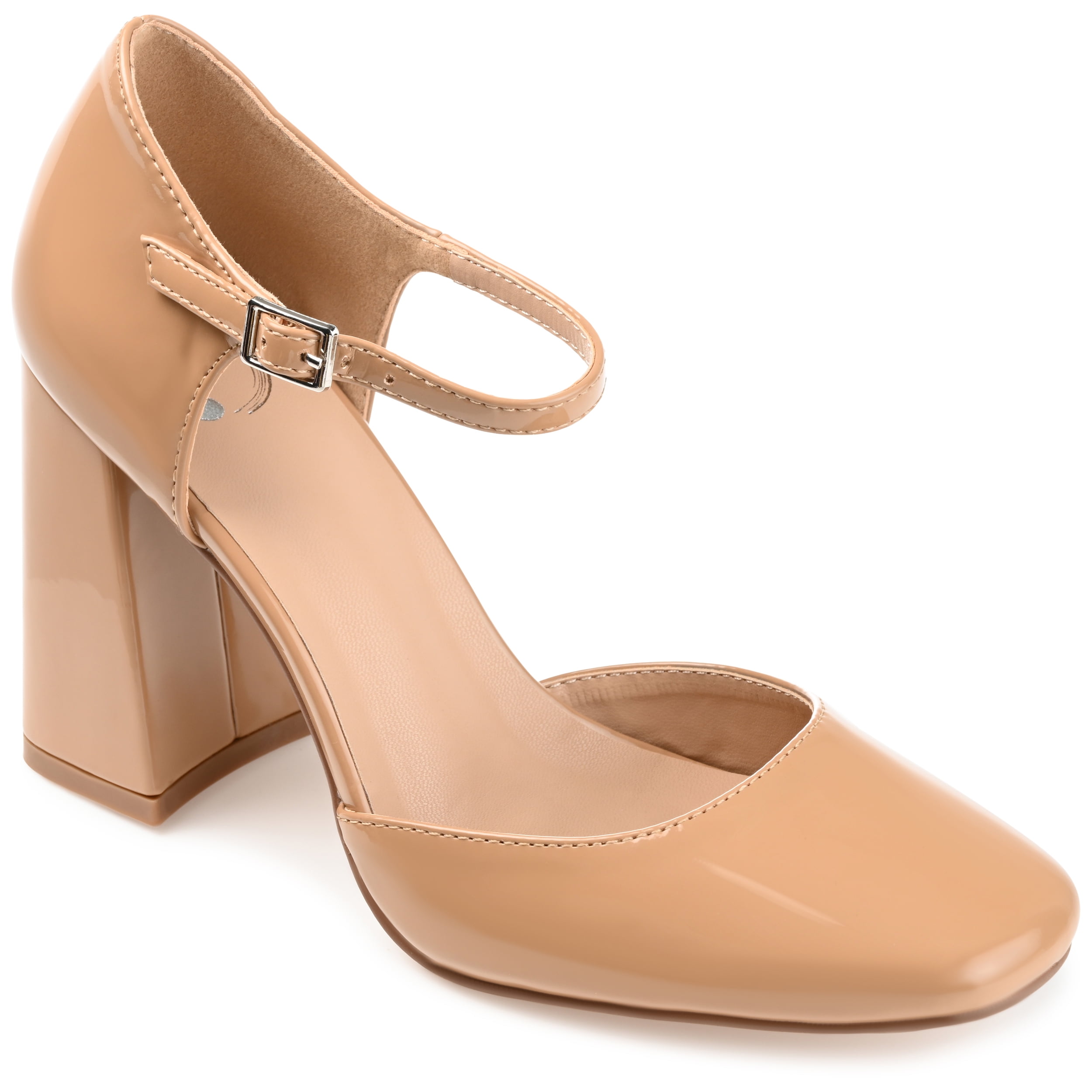 Journee Womens Hesster Mary Jane Mid Block Heel Square Toe Pumps, Widths Available