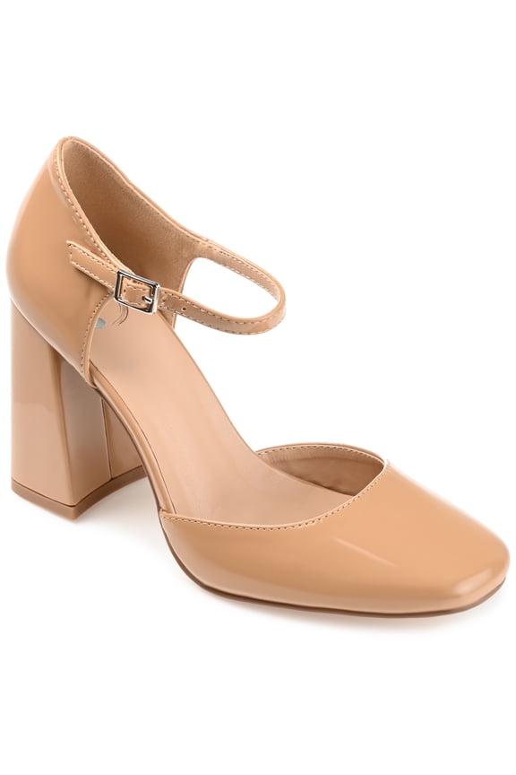 Womens Hesster Mary Jane Mid Block Heel Square Toe Pumps, Widths Available